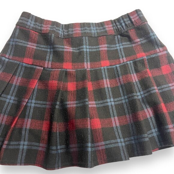 Abercrombie Kids Girls Plaid Pleated Skirt 11/12 Red & Black Cotton Blend - Picture 2 of 10